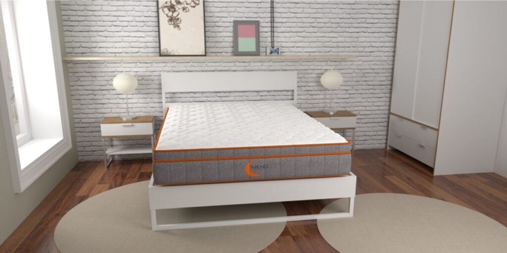 Mend Sleep Renew on a bed in a room