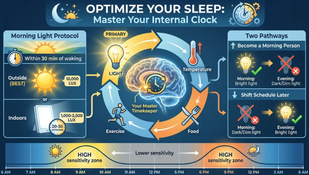 Sun light exposure for sleep optimization