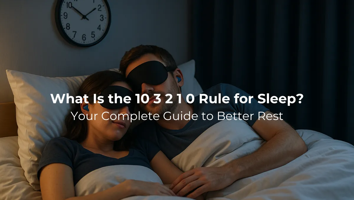 A couple sleeping well in bed using the 10 3 2 1 0 method for sleep