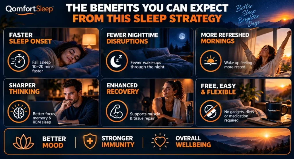 An infographic showing the benefits of a well planned sleep strategy
