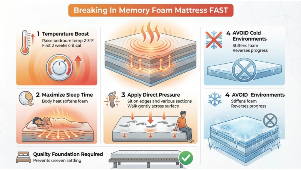 Breaking in a memory foam mattress