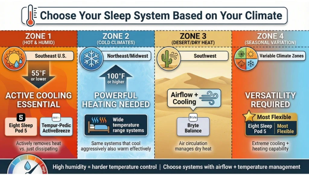 Understanding the best suited mattresses for the different US climate ranges