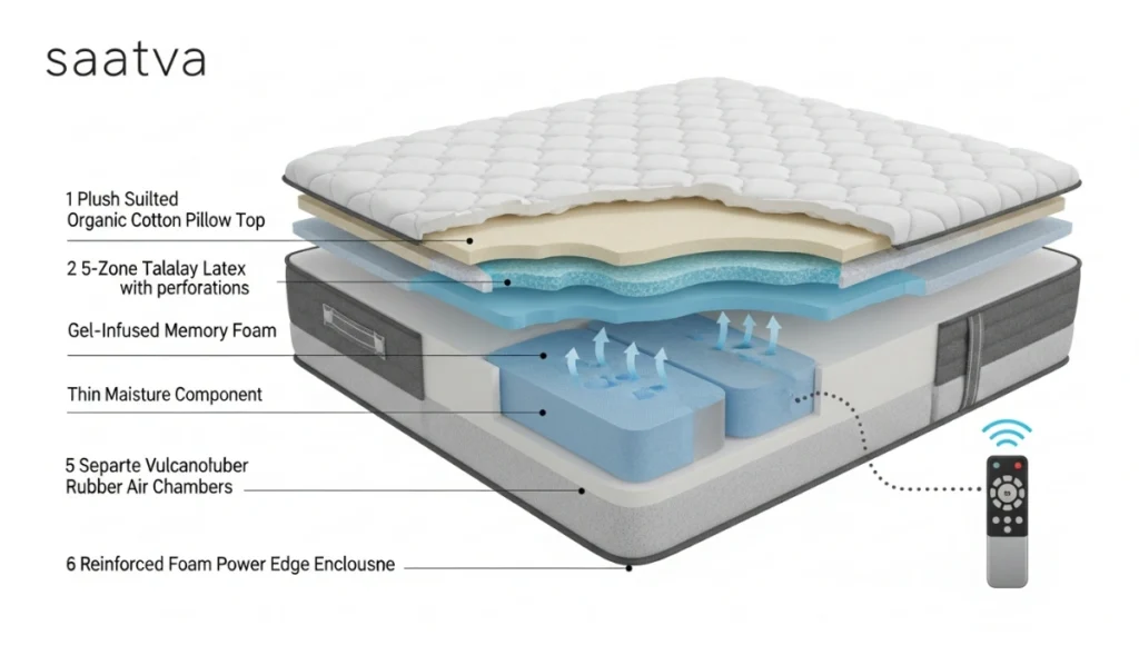 The Saatva Solaire mattress layers