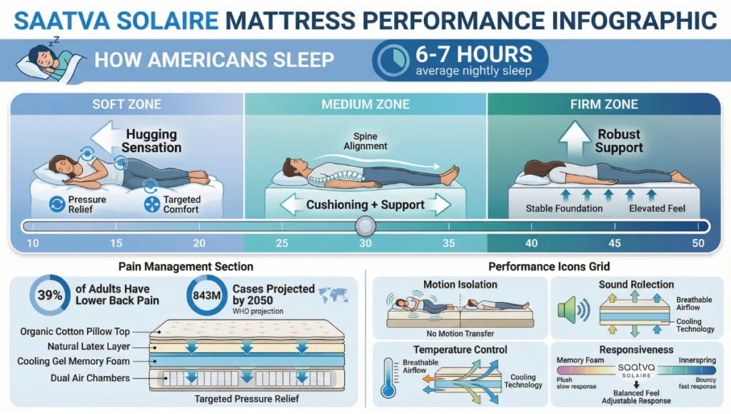 The Saatva Solaire performance key features