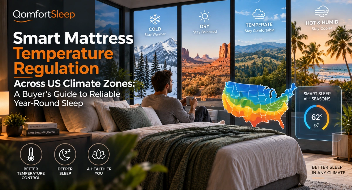 Mattress temperature regulation for US climate zones