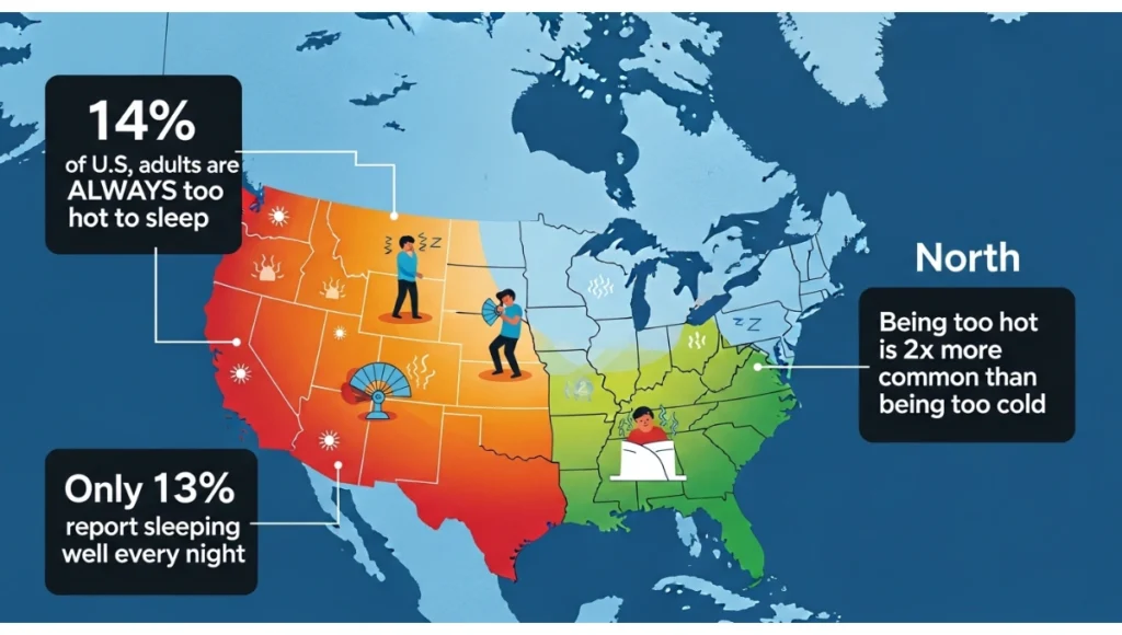 US climate zones and temperature regulation for sleep