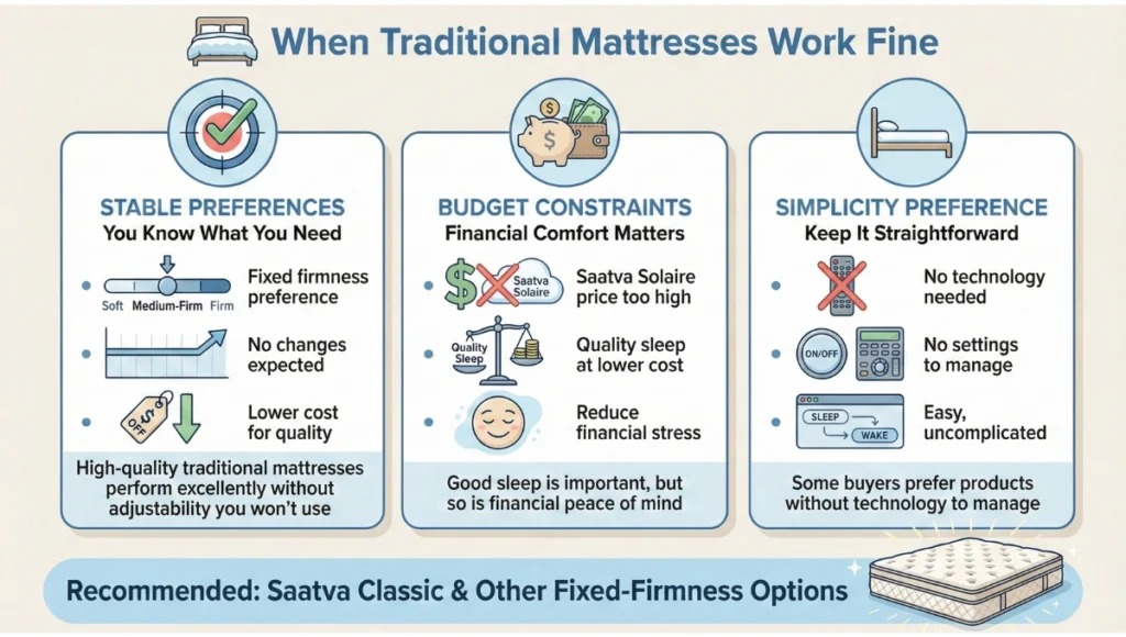 Infographic to show when to choose a traditional mattress