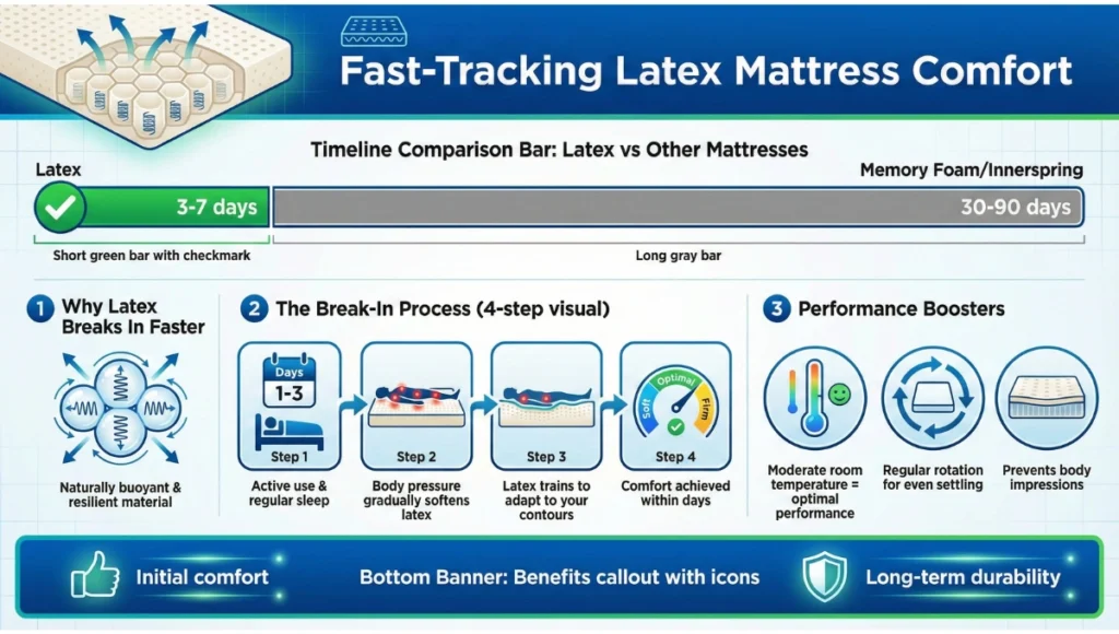 Techniques to break in a latex mattress