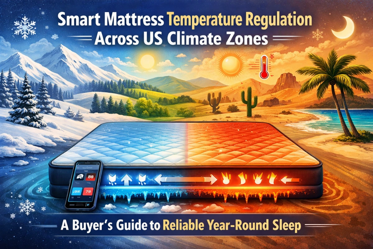 Mattress temperature regulation for US climate zones