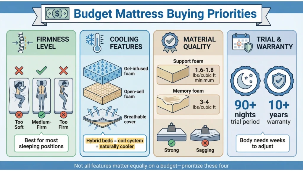 Budget mattress buying priorities explained