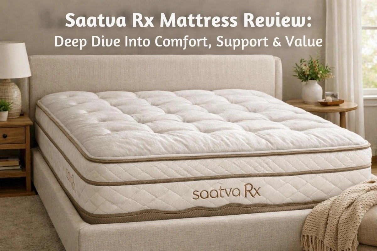 The Saatva RX mattress in a bright room