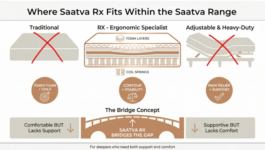 Where the Saatva RX fits in within the Saava mattress range