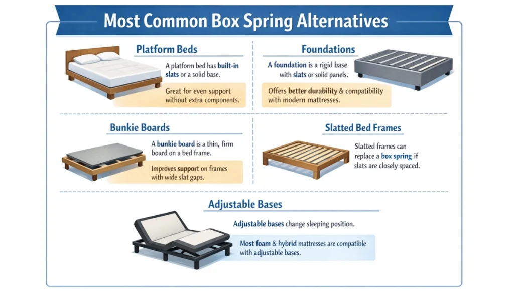 The 5mos common boxspring alternatives to choose from