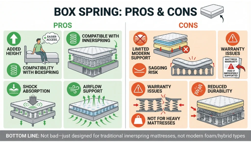 he pros and cons of using a box spring for your mattress