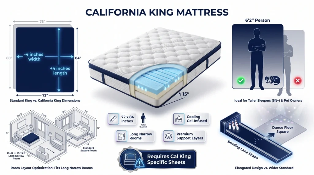 Nectar California king dimensions explained