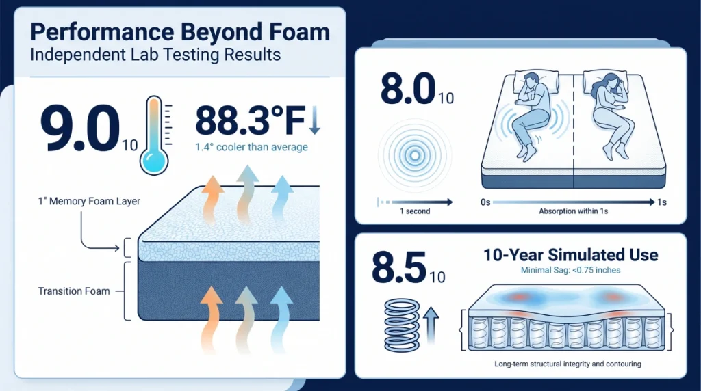 Infographic showing other features of the Nectar Classic mattress