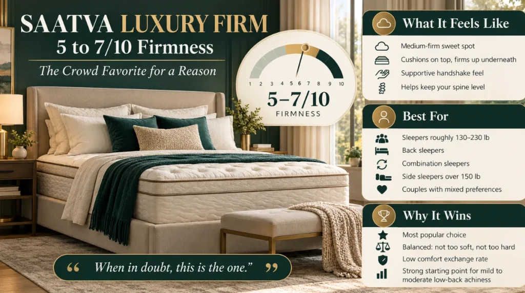 The firmness and feel of the Saatva luxury firm mattress