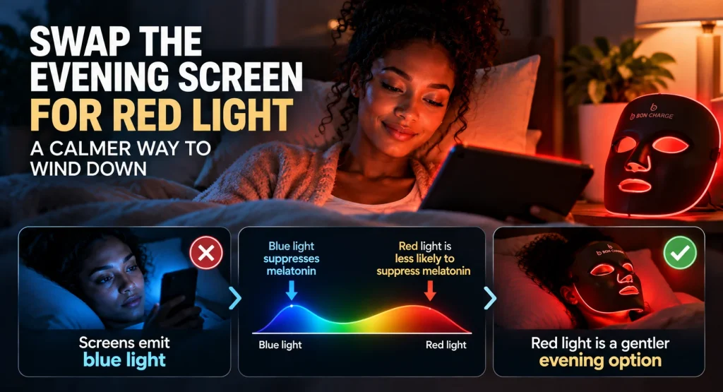 Infographic explaining how red light therapy may help sleep.