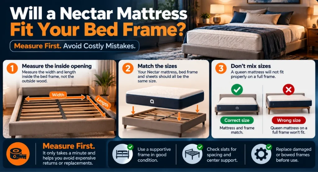 How to check if a Nectar mattress will fit your bed frame