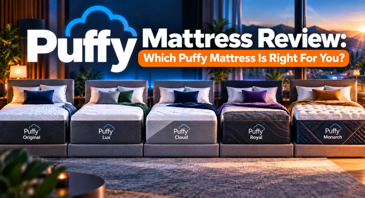 5 Puffy mattresses lined up and reviewed against each other